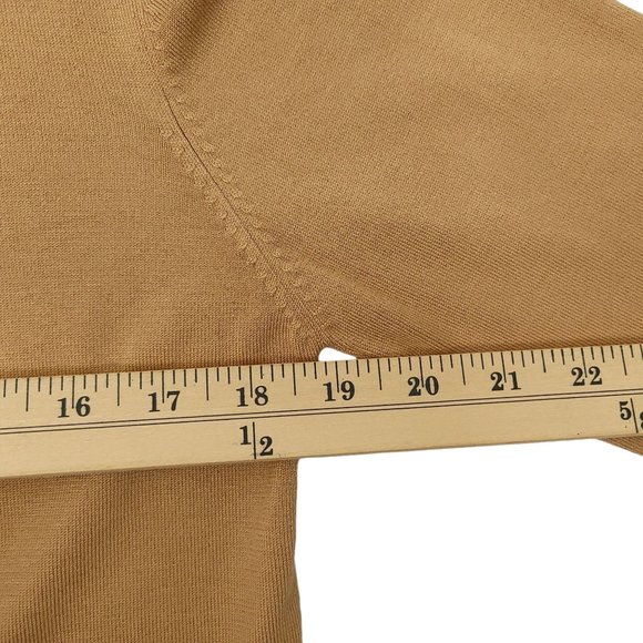 Lisa International Wool Vest Mock Neck Knit Top Set M Faux Fur Trim Brown Tan - Picture 6 of 16